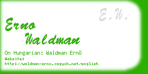 erno waldman business card